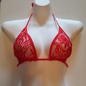 Sheer lace bathing suit top